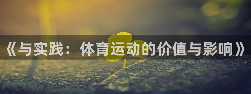 vsport体育官方正版app娱乐代理怎么样:《与实践:体育